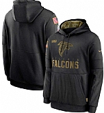 Men's Atlanta Falcons Nike Black 2020 Salute to Service Sideline Performance Pullover Hoodie,baseball caps,new era cap wholesale,wholesale hats